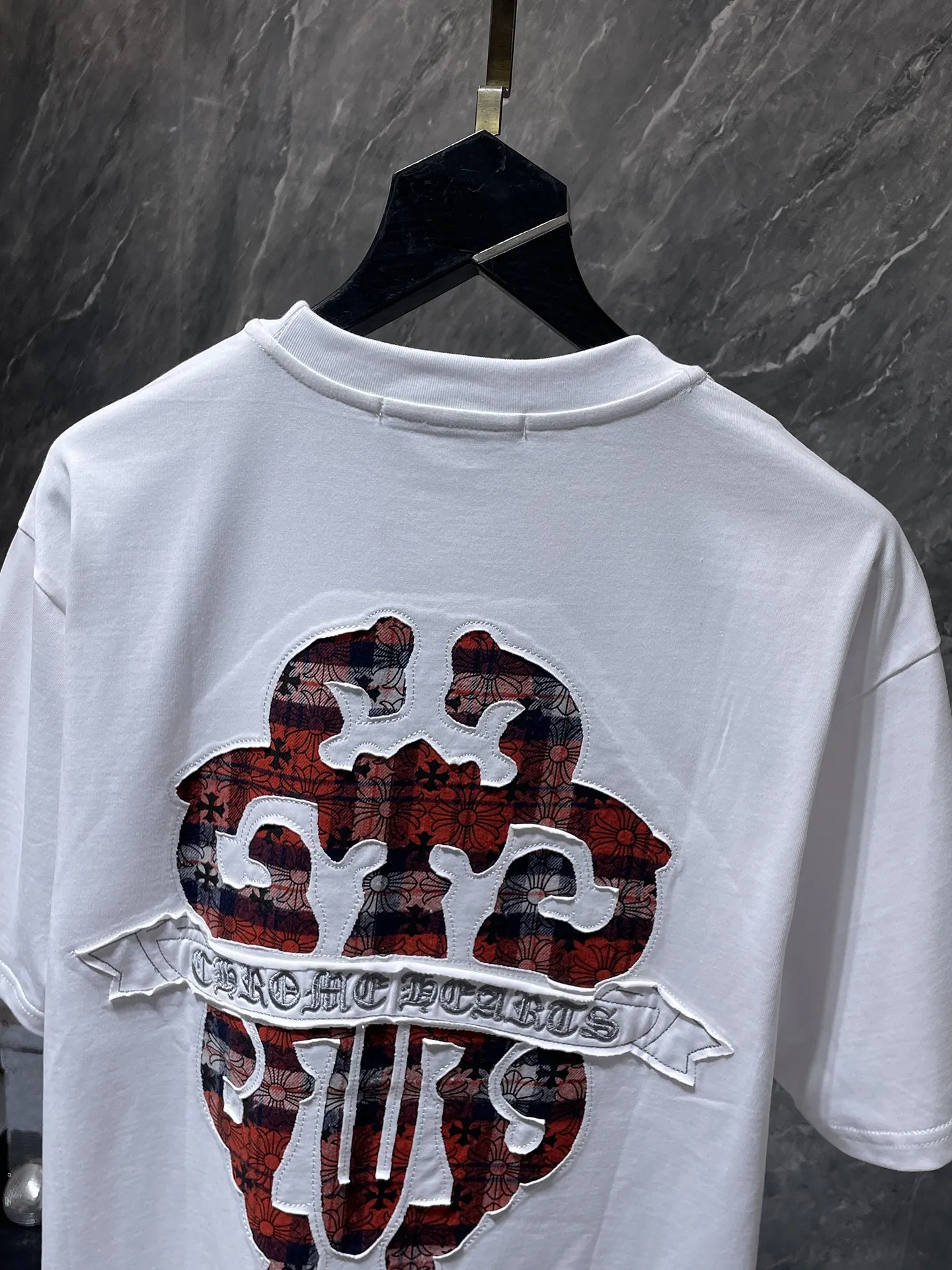 P170 new Chrome Hearts 25ss high version for summer! High-weight, environmentally friendly, high-quality top-quality fabric 260g~285g Krobajian Heavy Industry hand-applied embroidered short-sleeved heavy industry embroidery! ! ! Tens of thousands of needles! ! Counter synchronized replica version 1:1 Recommended colors: black white